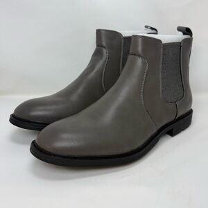 NIB Men's Chelsea Round Toe Slip on Waterproof Faux Leather Ankle Boot Size 12.5